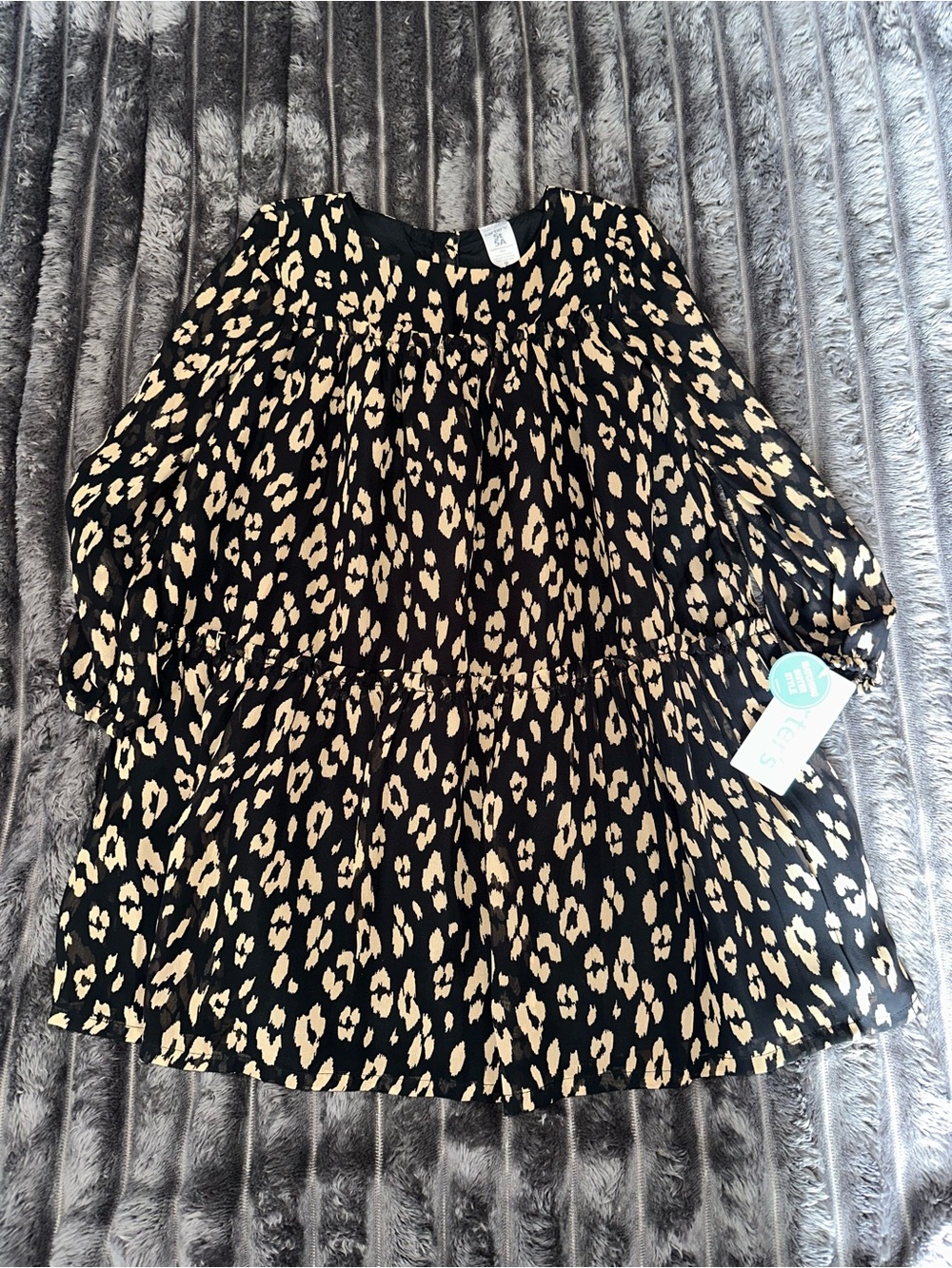 Carters toddler Black & Beige Animal Print dress